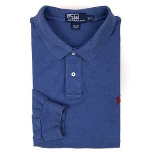 2XL Polo Ralph Lauren Long Sleeve Polo Blue XXL In